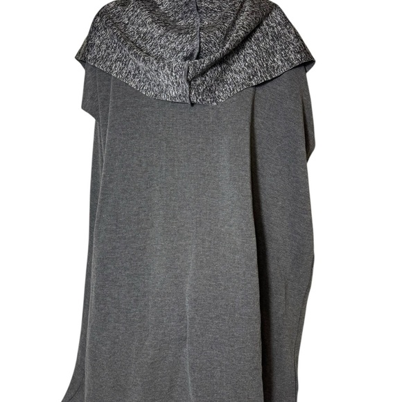 Lane Bryant Plus Gray Sleeveless Open Knit Sweater Vest Duster Hooded 26/28 - Picture 8 of 14